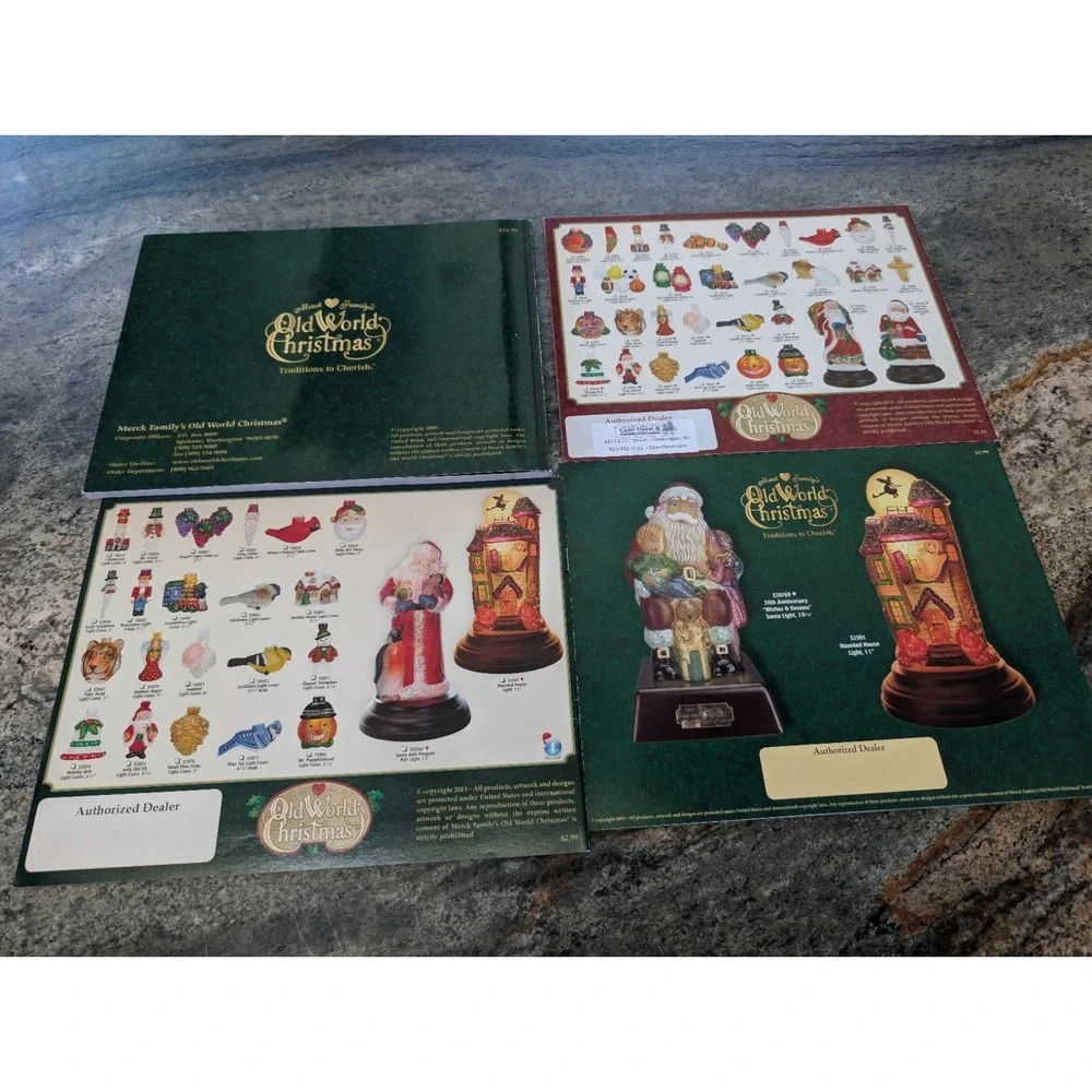 Old World Christmas Catalogs Books 2009 2012 2013 2014 Merck Glass Ornament USED